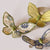 Set of Three Butterfly Hair Clips silk and cotton