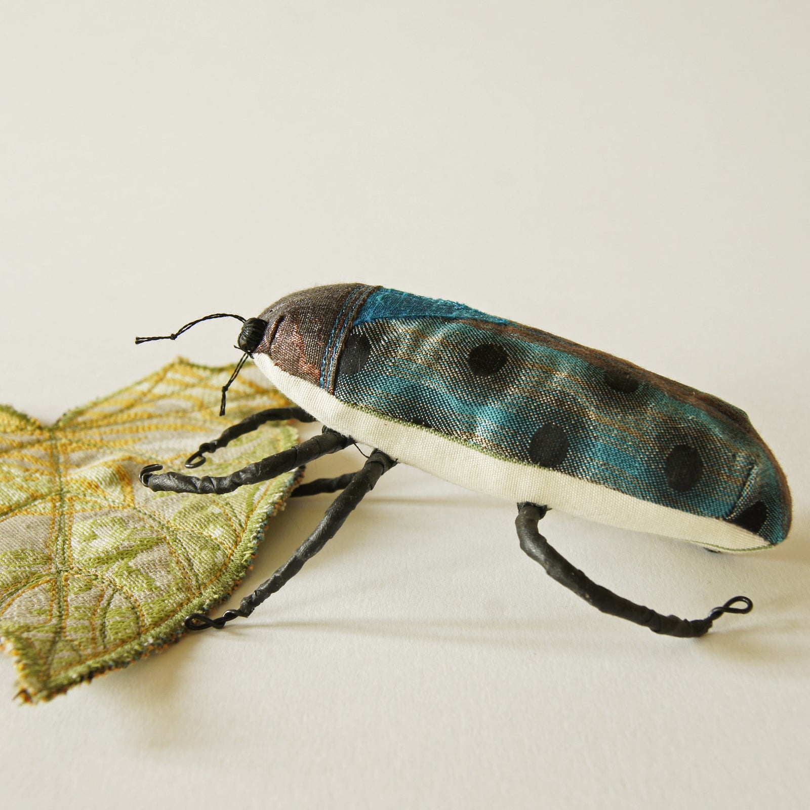 Fiber Art Sculpture Jewel Beetle Natural History Inspired