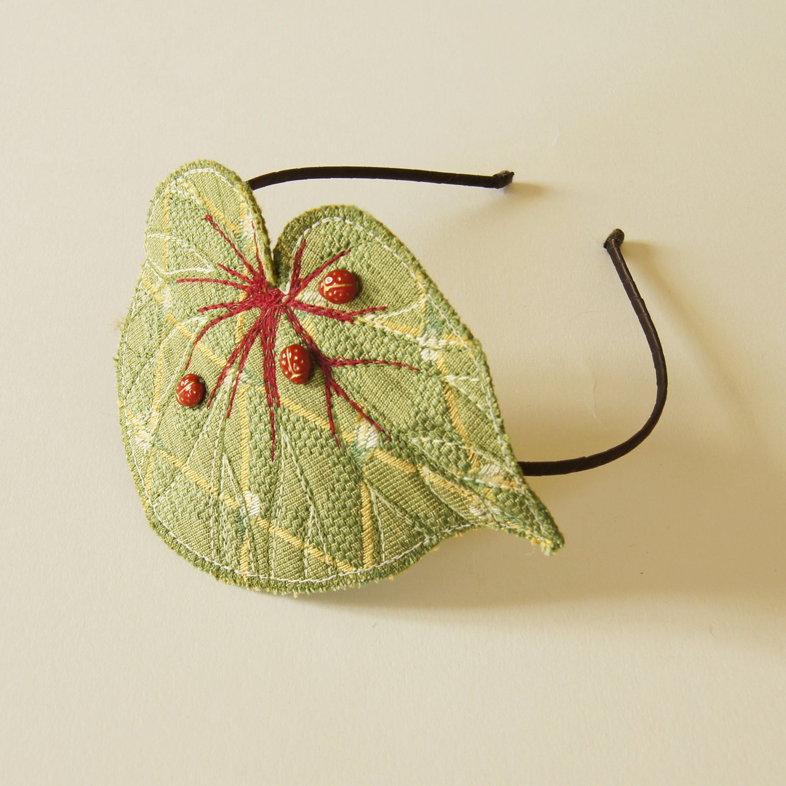 Fiber Art Begonia Leaf Headband Botanical Fascinator