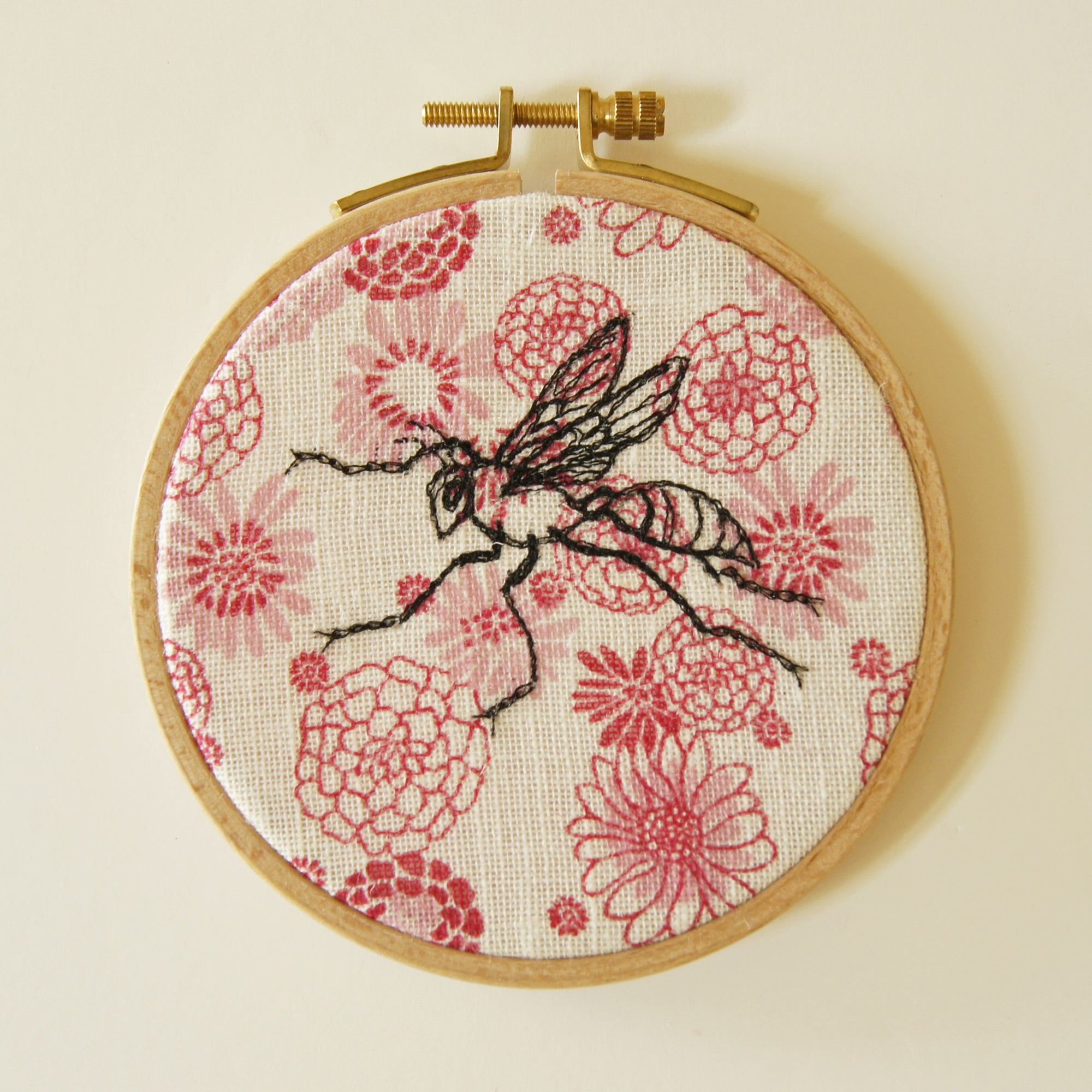 Hoop Art Embroidered Wasp Machine Embroidery