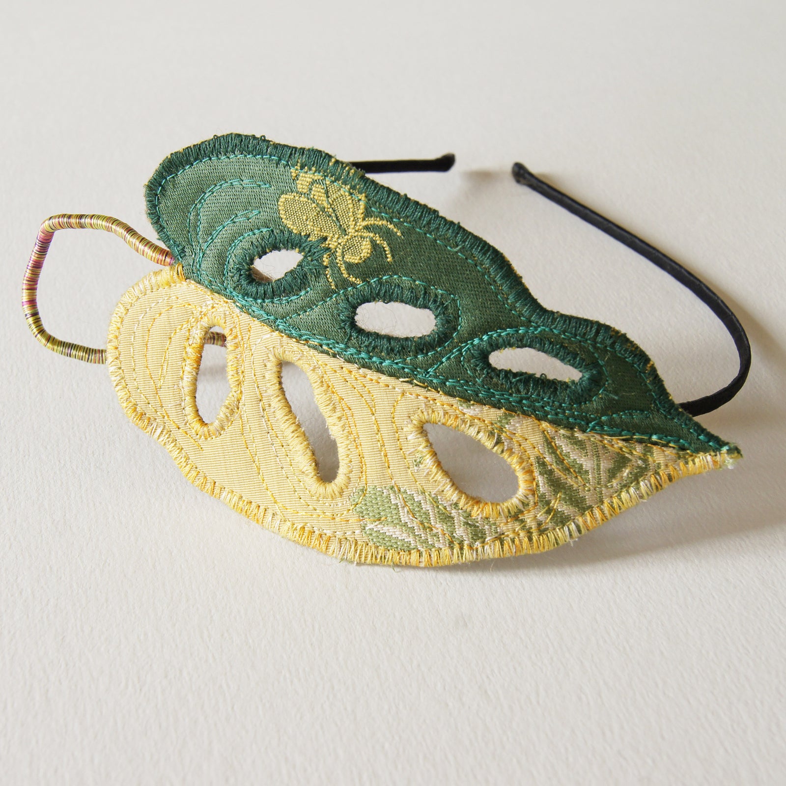 Monstera adansonii variegata headband, Botanical Fascinator