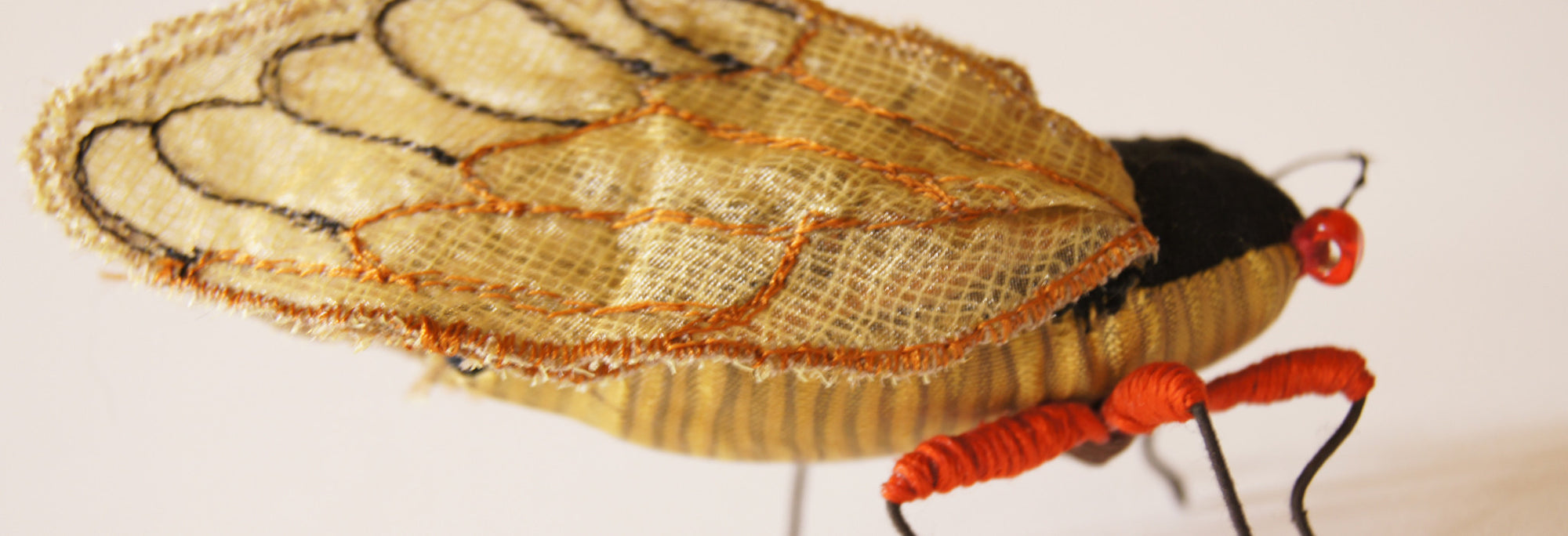Cicada Simple Pattern Fabric Cicadas - Blue Terracotta