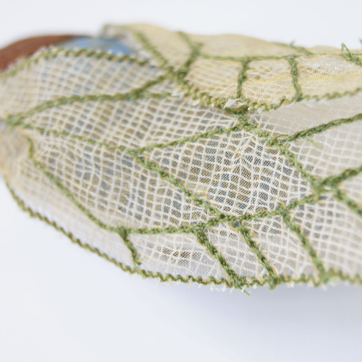 Soft Sculpture Cicada Brooch Blue and Green