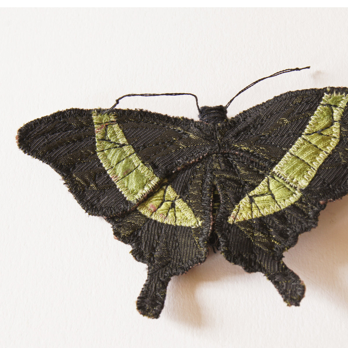 Emerald Swallowtail textile brooch entomology jewelry