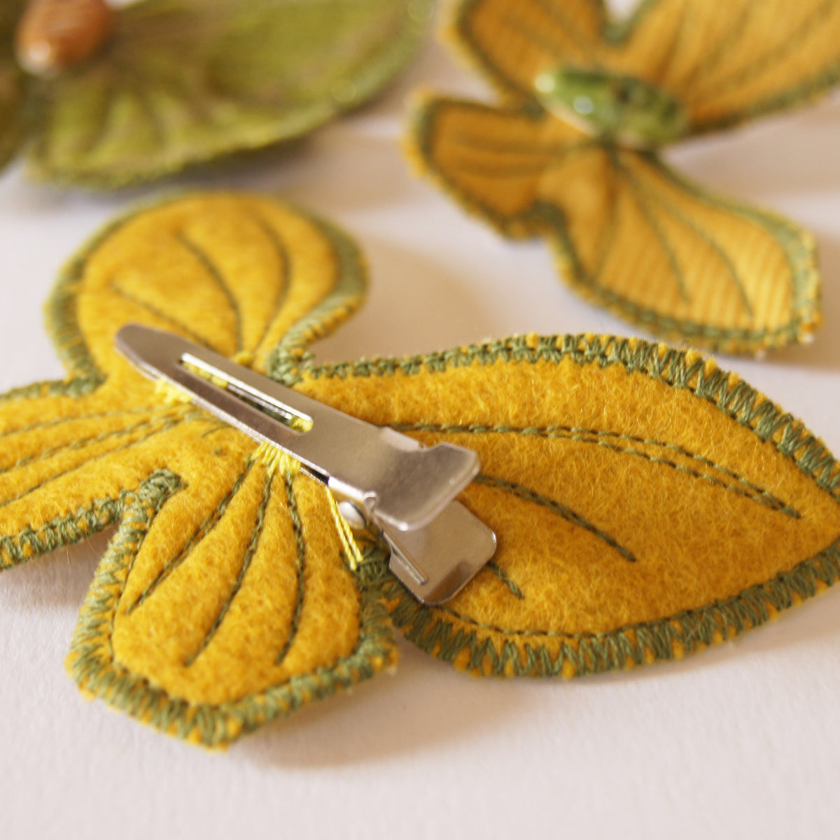 Textile Butterfly Hair Clips Entomology Accessory