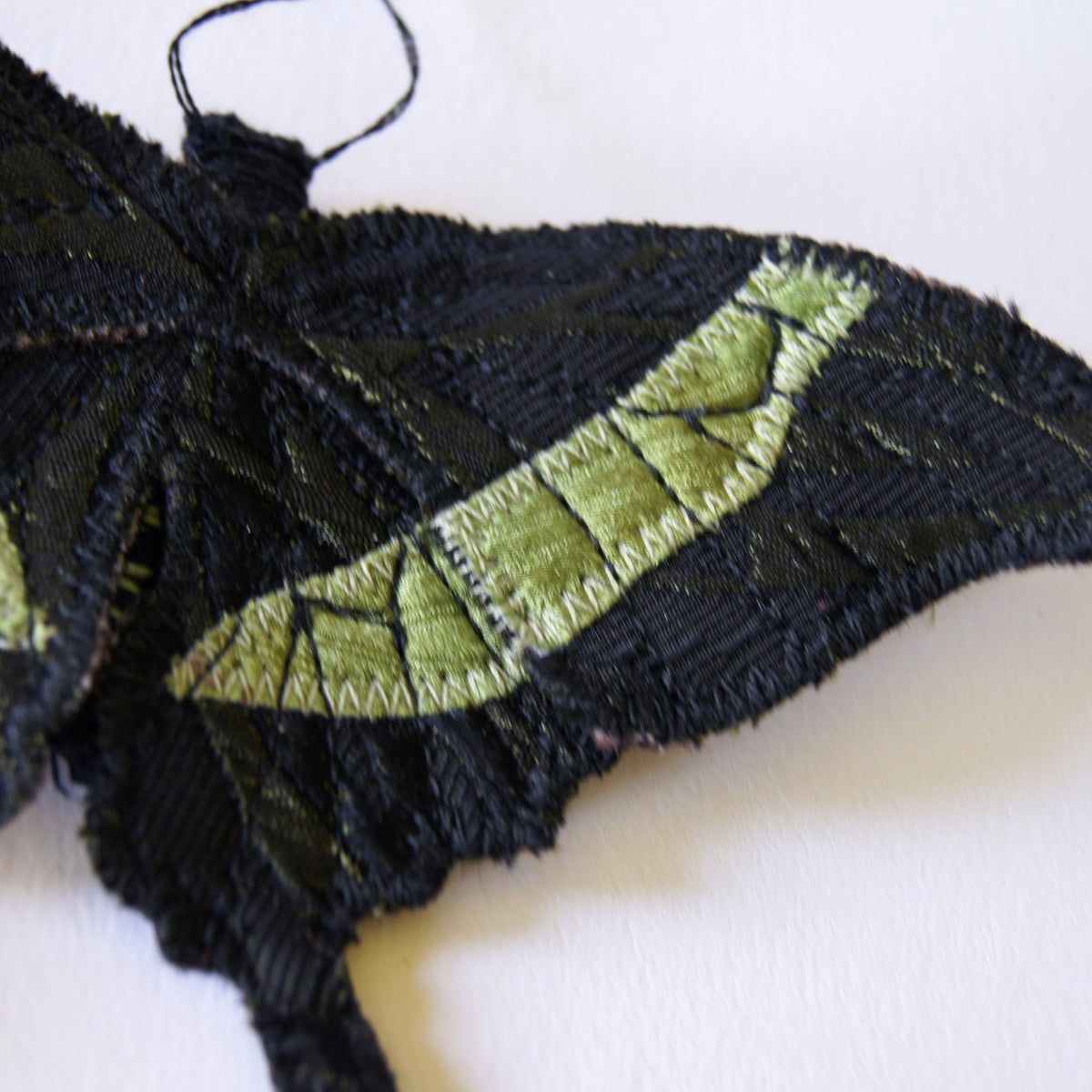 Emerald Swallowtail textile brooch entomology jewelry