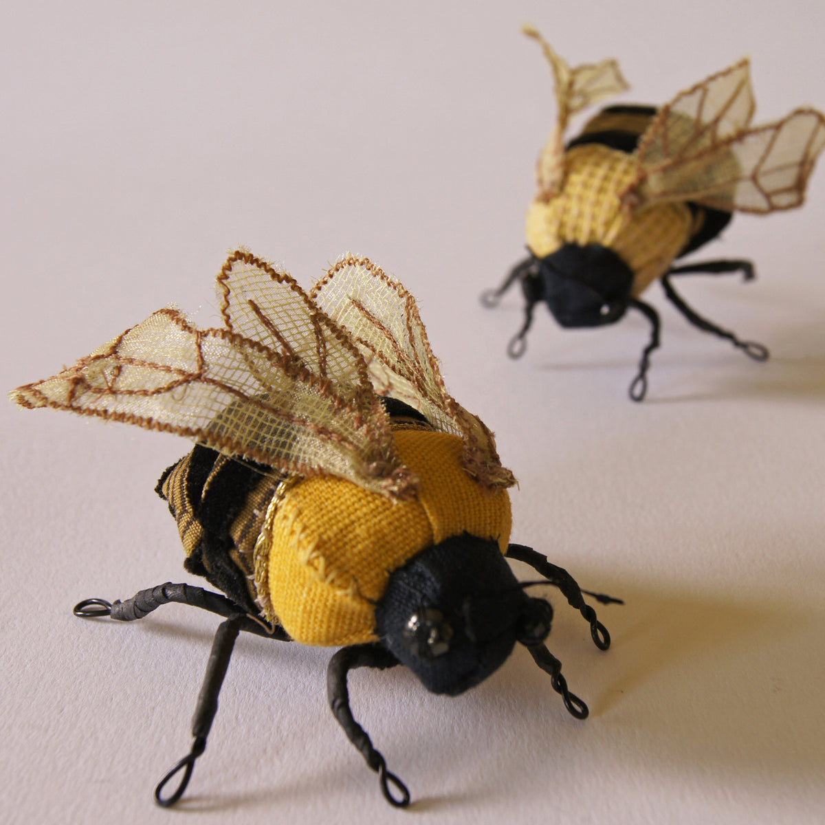 Golden Bumblebee Textile Soft Sculpture