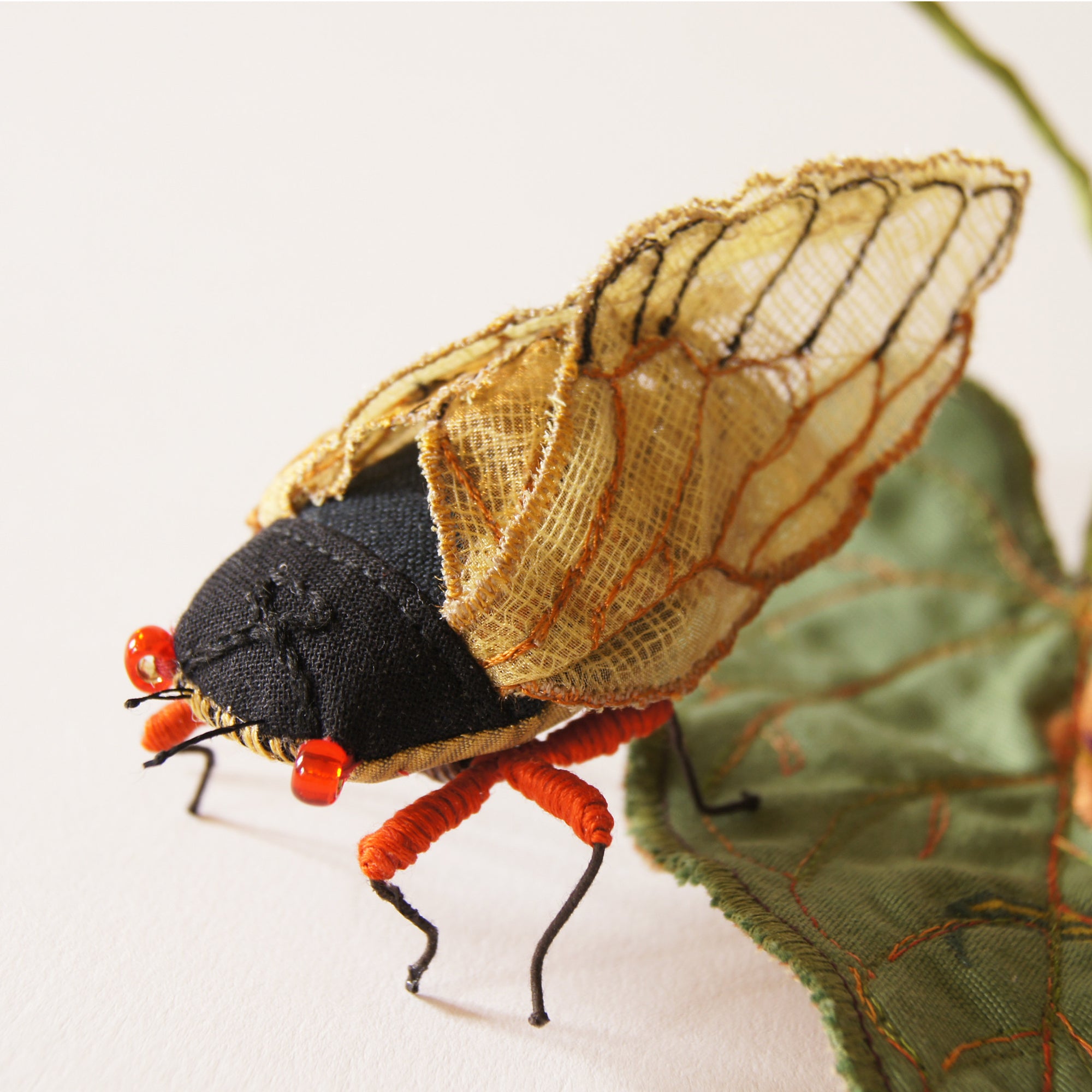 Periodical Cicada Fiber Art Magicicada septendecim Textile Sculpture