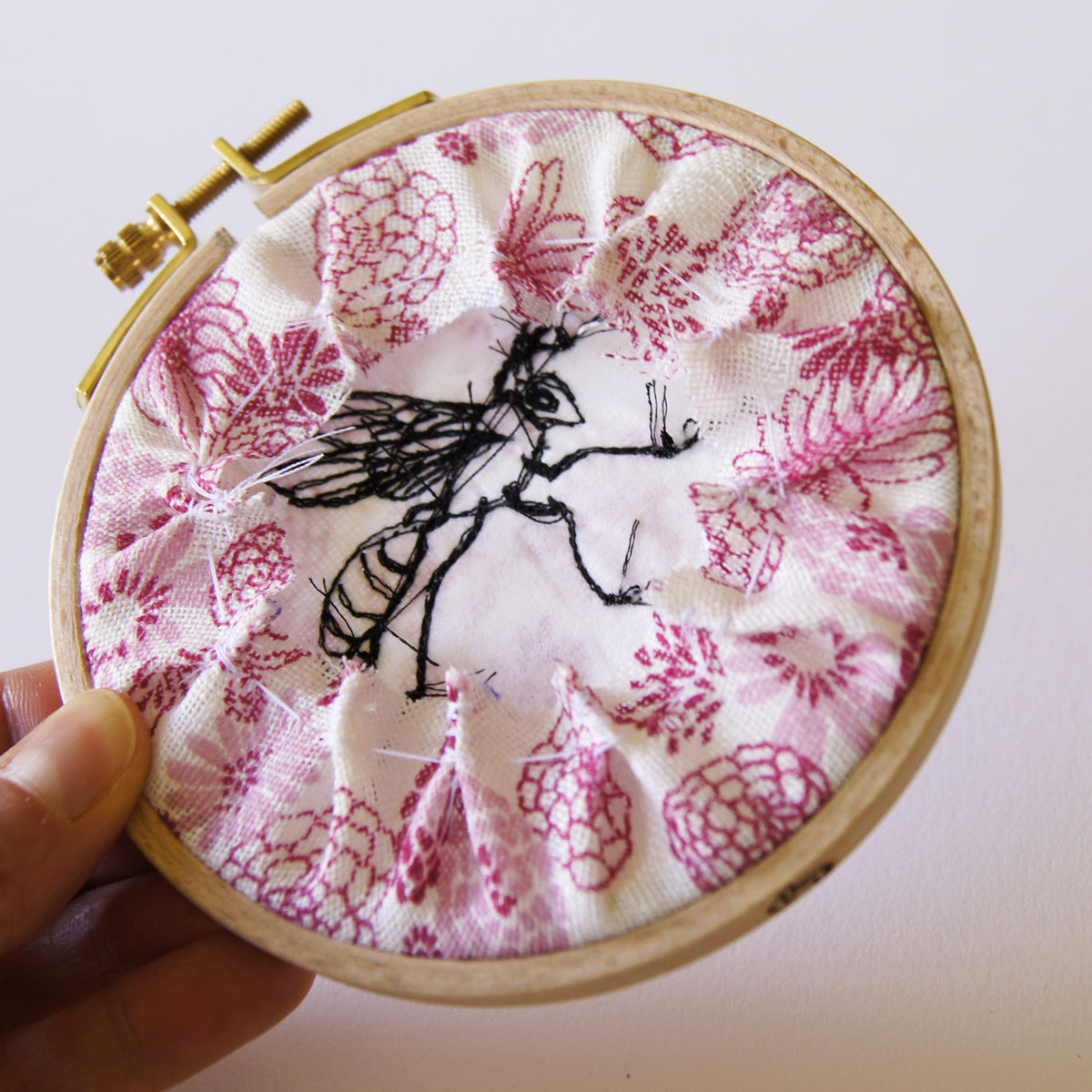 Hoop Art Embroidered Wasp Machine Embroidery