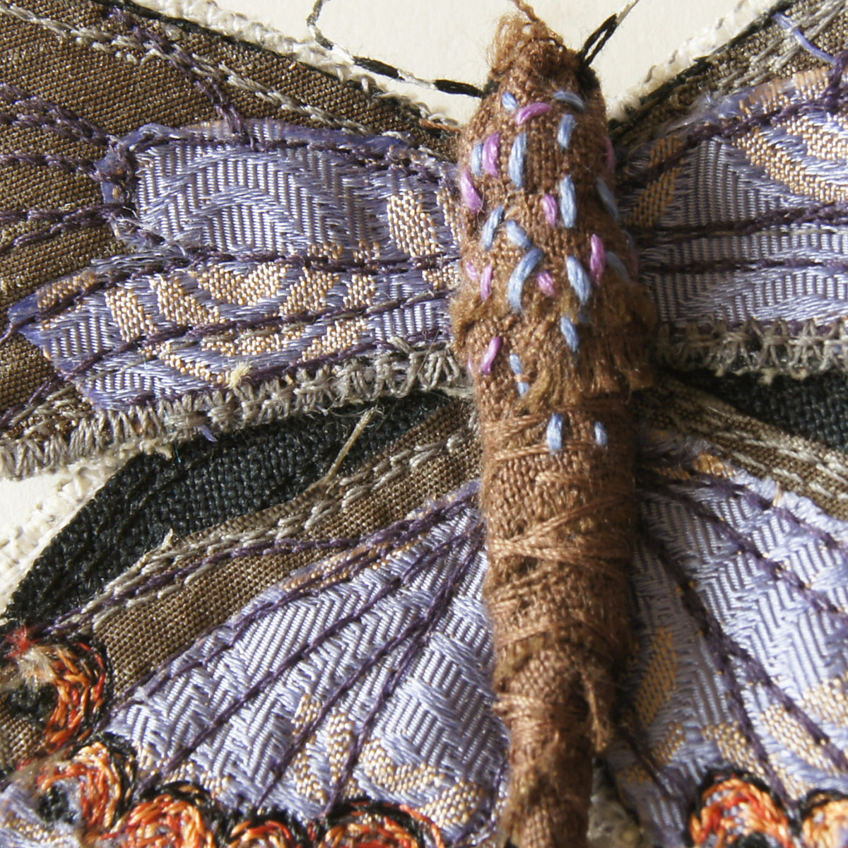 Karner Blue Fiber Art Brooch