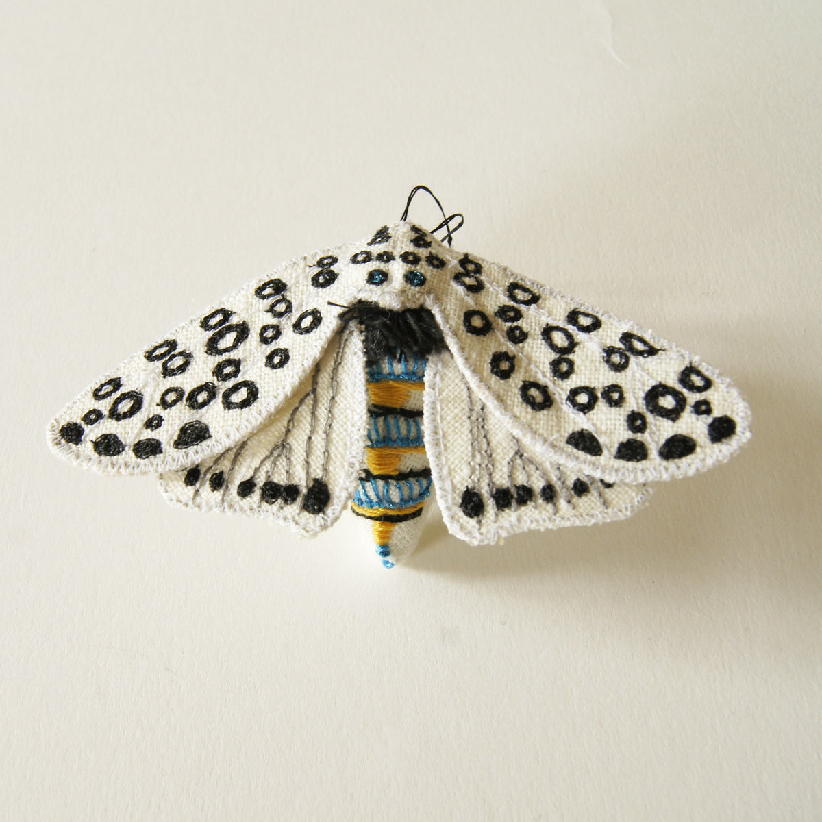 Giant Leopard Moth Brooch Textile Butterfly