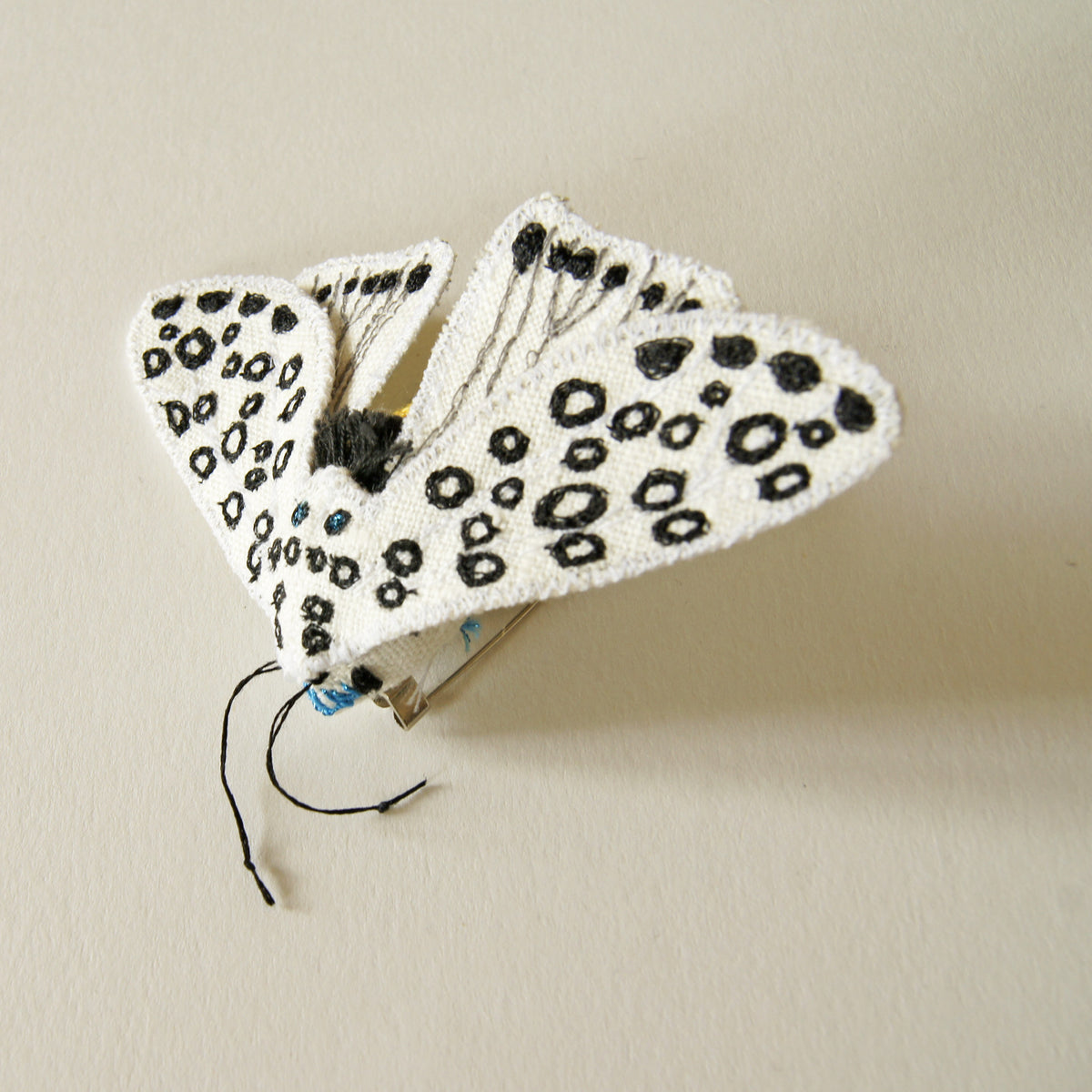 Giant Leopard Moth Brooch Textile Butterfly
