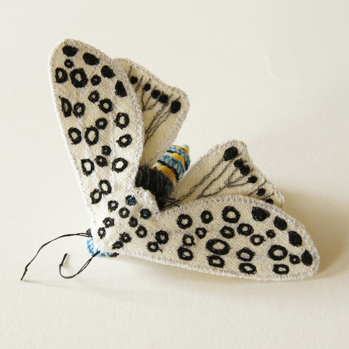 Giant Leopard Moth Brooch Textile Butterfly