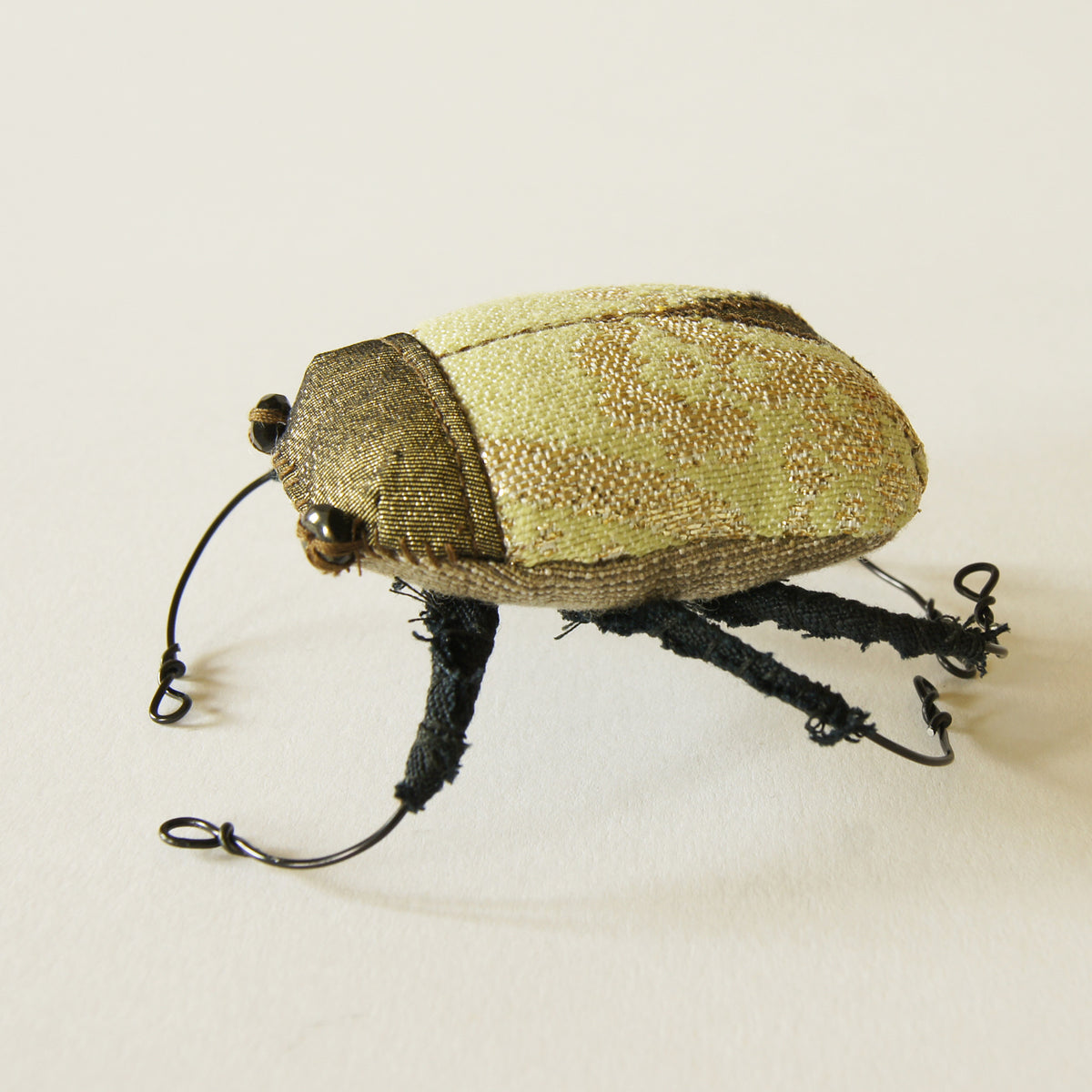 Magical Scarab Beetle soft sculpture vintage fabrics
