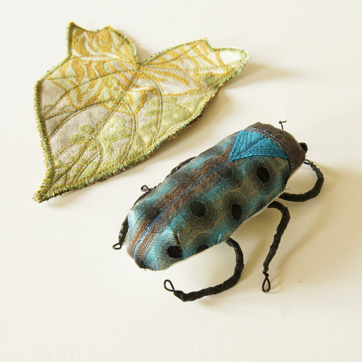 Fiber Art Sculpture Jewel Beetle Natural History Inspired