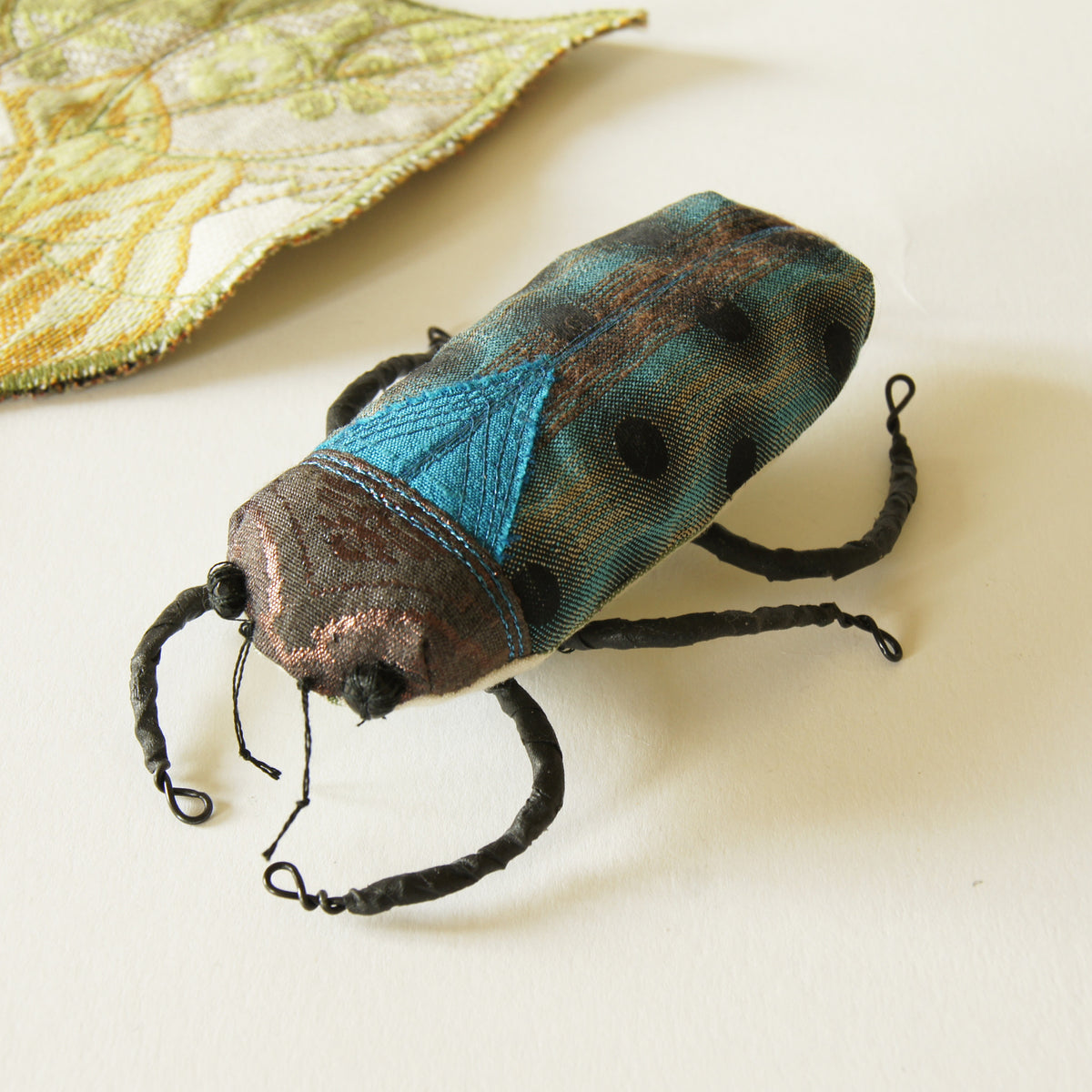 Fiber Art Sculpture Jewel Beetle Natural History Inspired