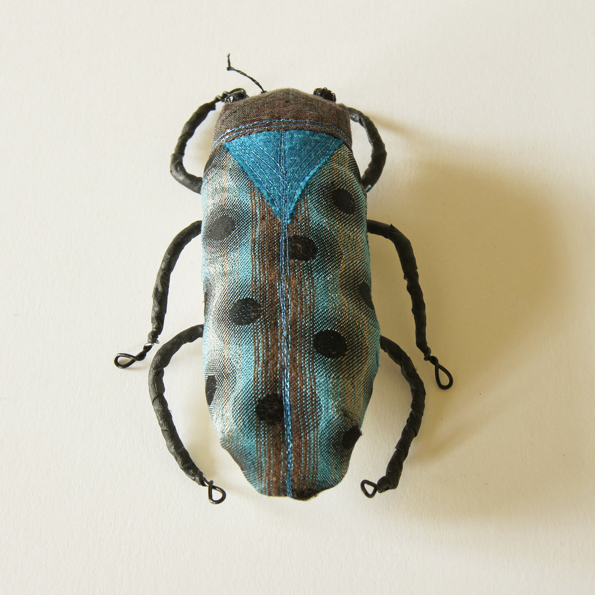 Fiber Art Sculpture Jewel Beetle Natural History Inspired