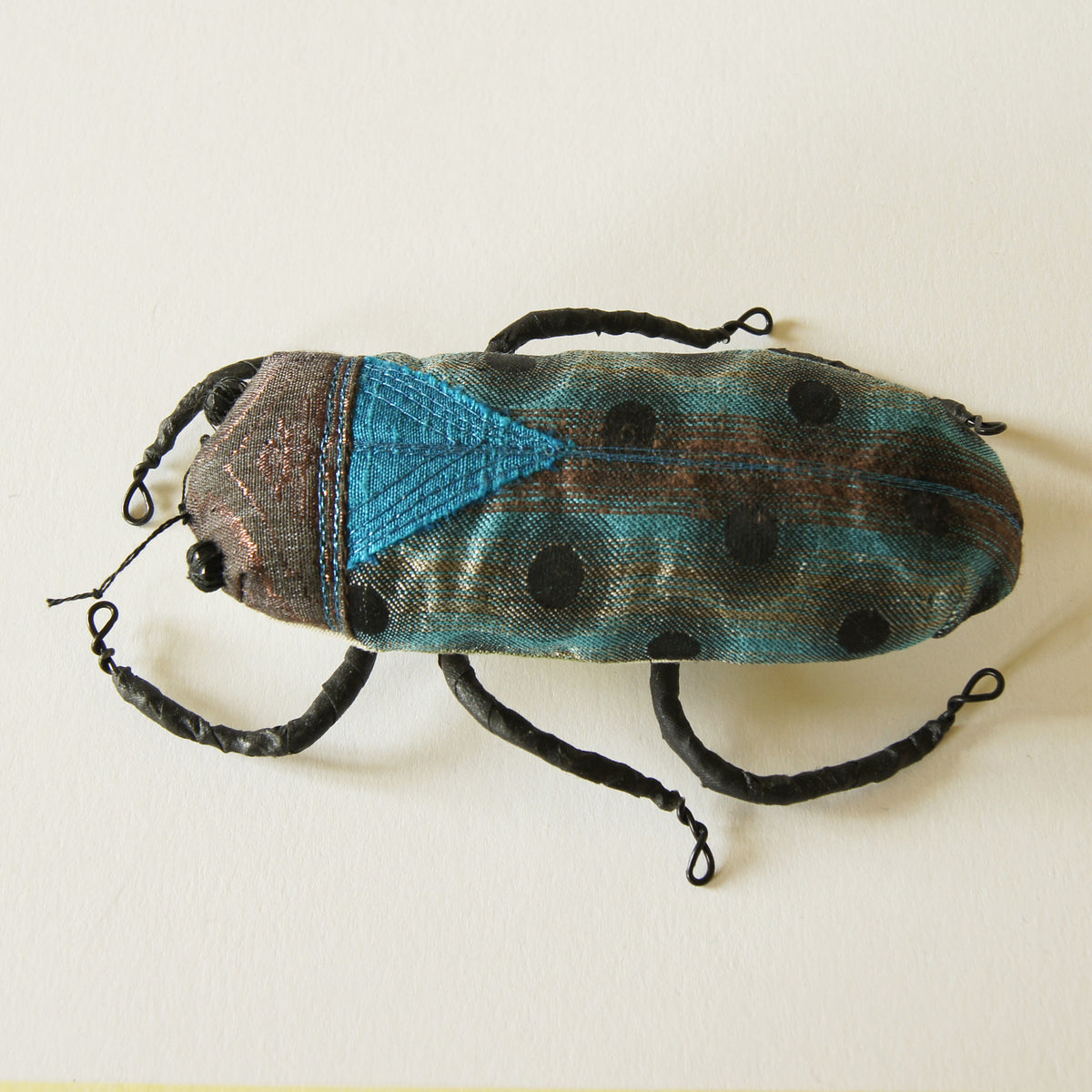 Fiber Art Sculpture Jewel Beetle Natural History Inspired