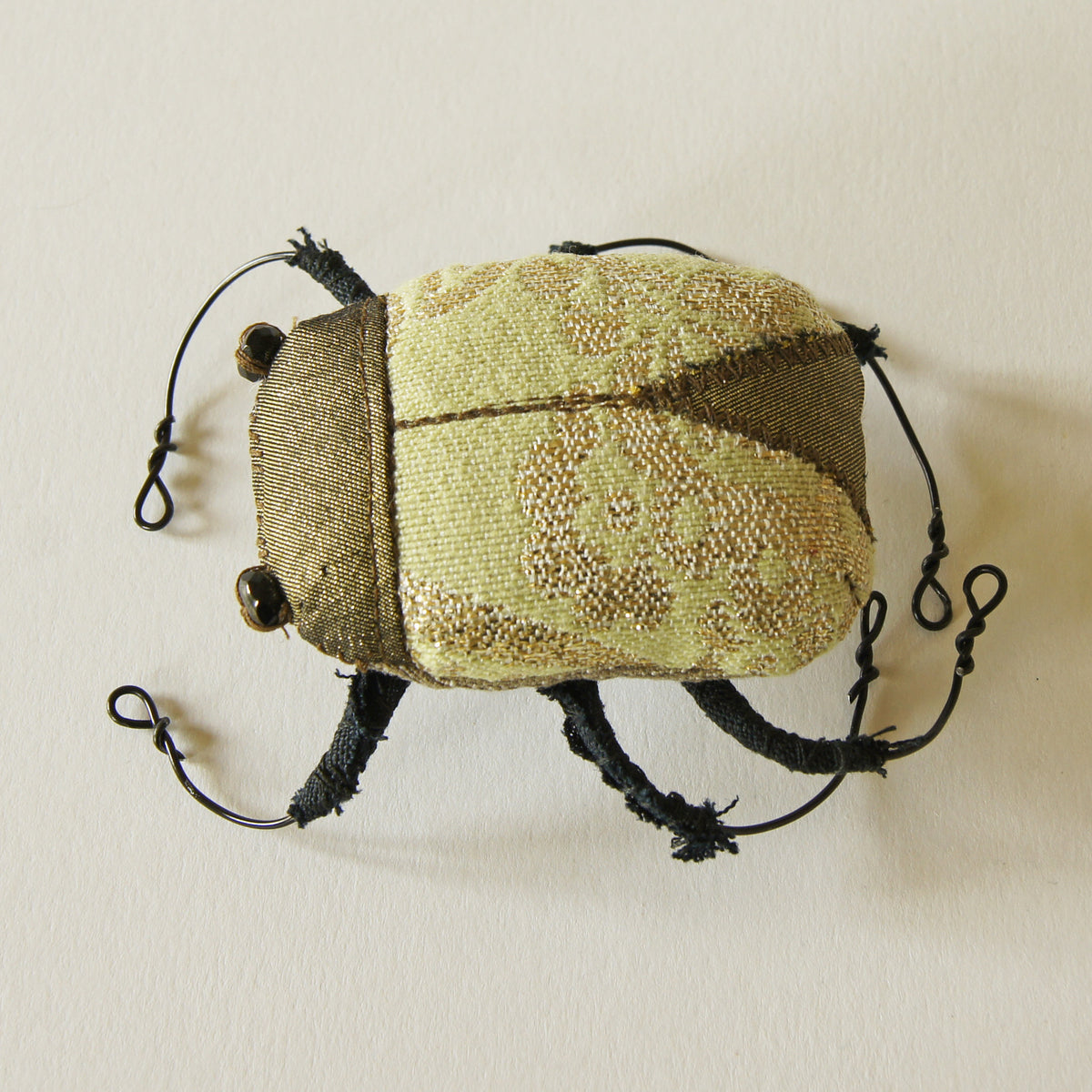 Magical Scarab Beetle soft sculpture vintage fabrics