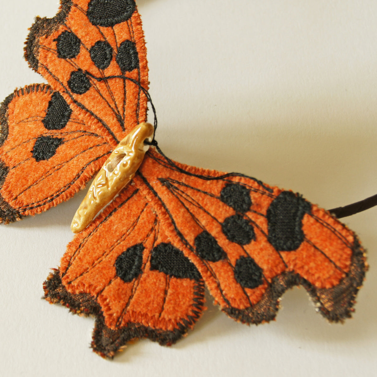 Comma Butterfly Headband Fascinator Orange and Brown