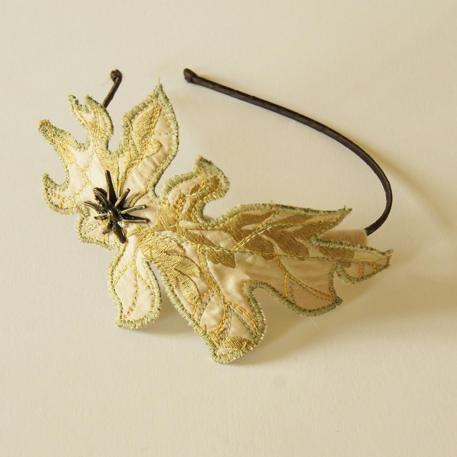 Fiber Art Acanthus Leaf Headband