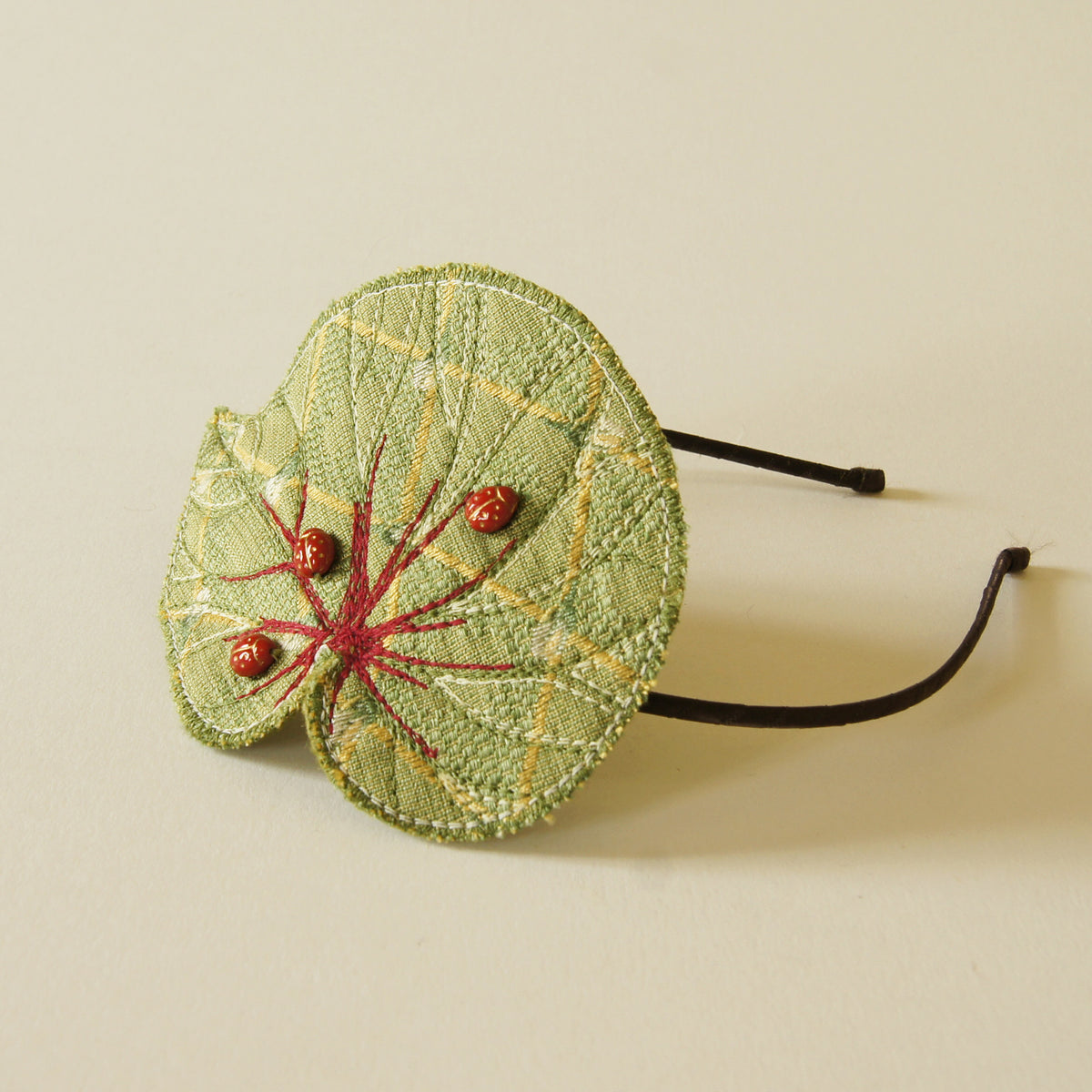 Fiber Art Begonia Leaf Headband Botanical Fascinator