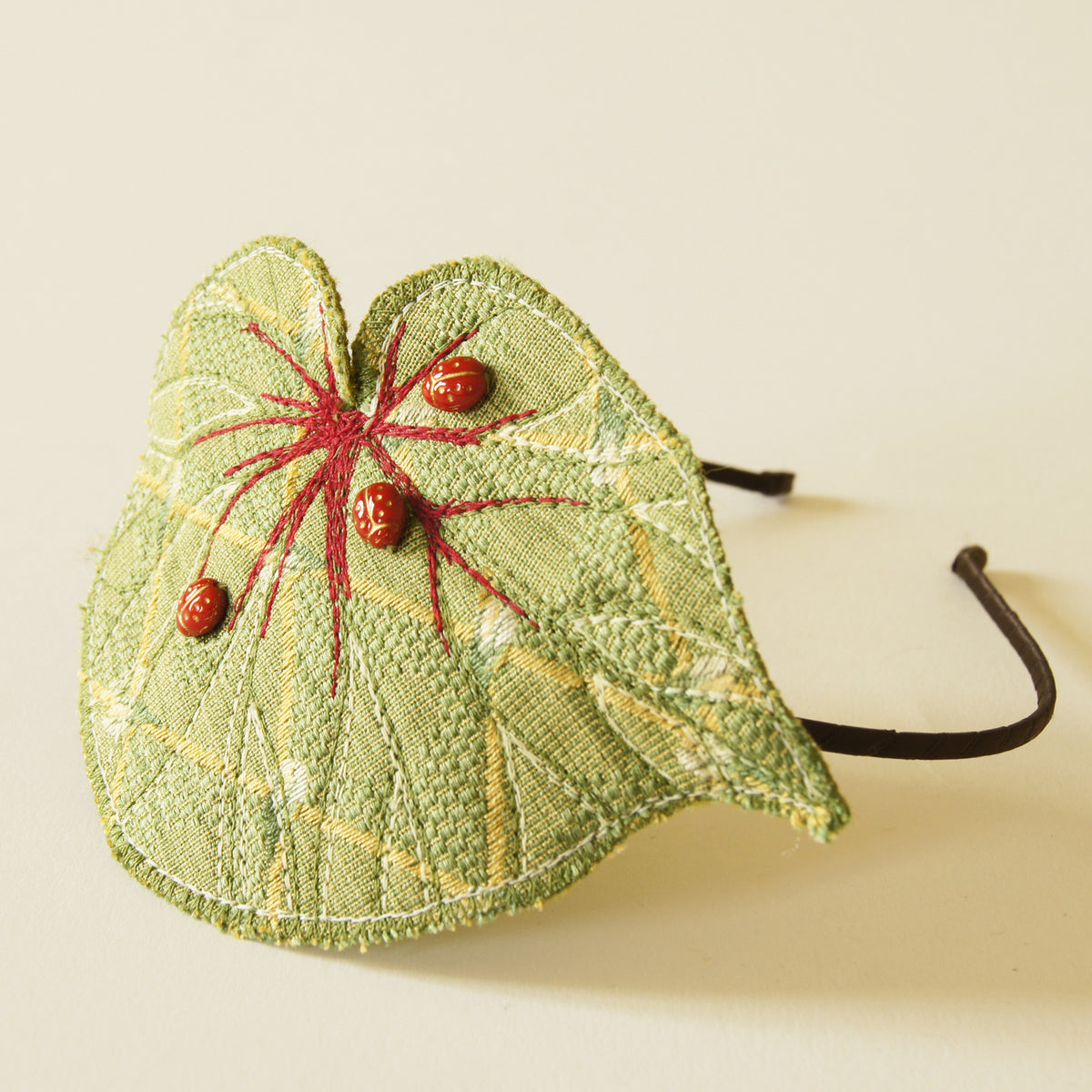 Fiber Art Begonia Leaf Headband Botanical Fascinator