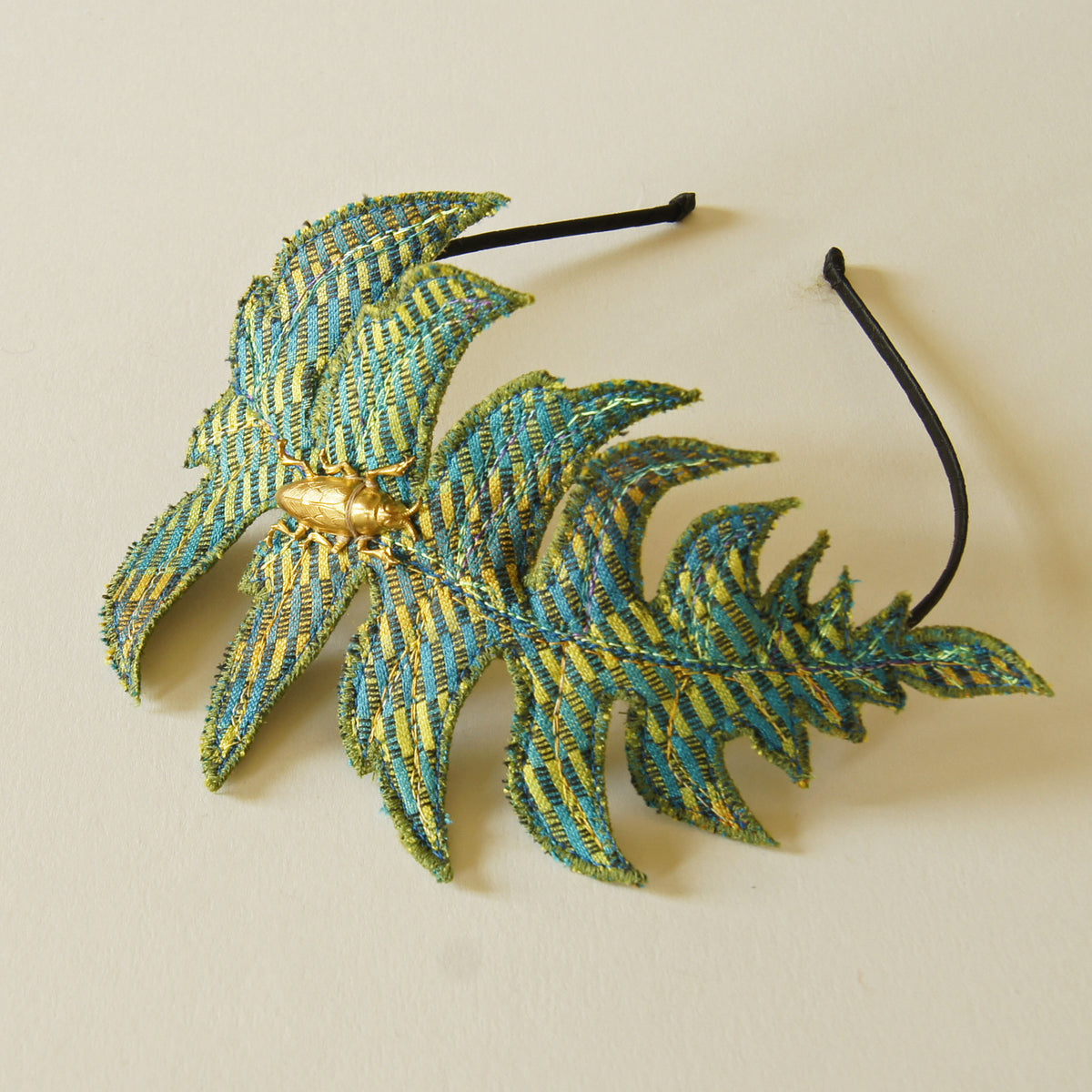 Fiber Art Fern Headband in Silk Botanical Accessory