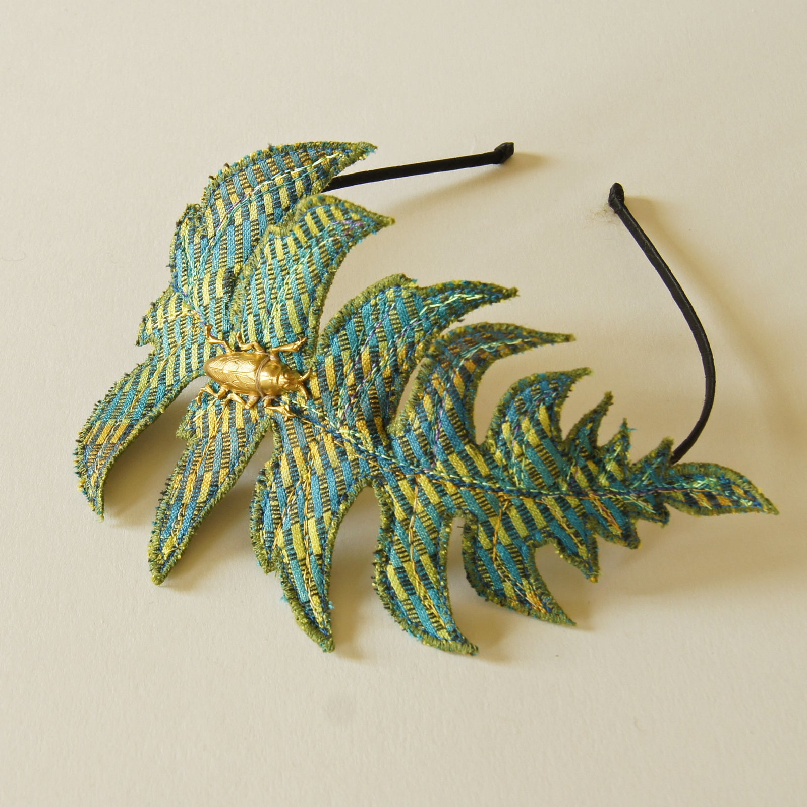 Fiber Art Fern Headband in Silk Botanical Accessory
