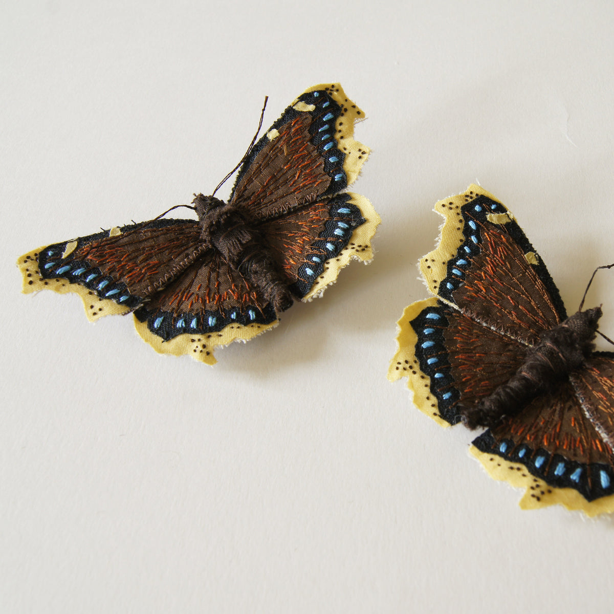 Fiber Art Insect Brooch Mourning Cloak Butterfly Entomology Jewelry