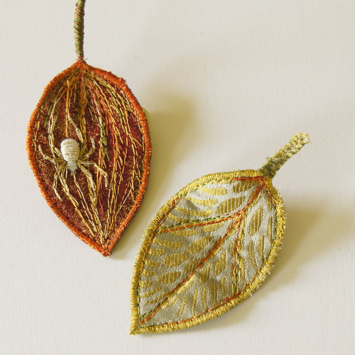 Lucky White Spider Leaves Hair Clips