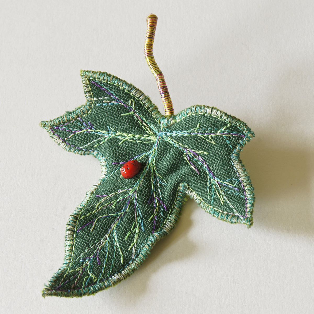 Green and Blue Ivy Leaf Hair Clips