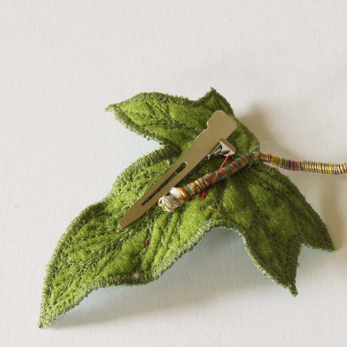 Green and Blue Ivy Leaf Hair Clips