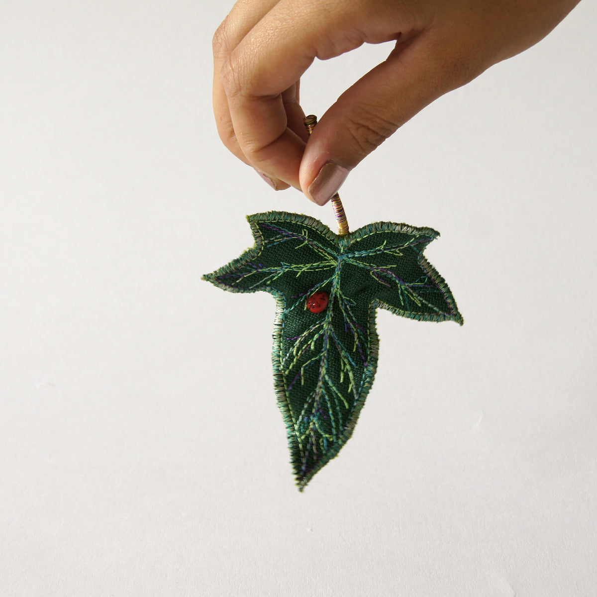 Green and Blue Ivy Leaf Hair Clips