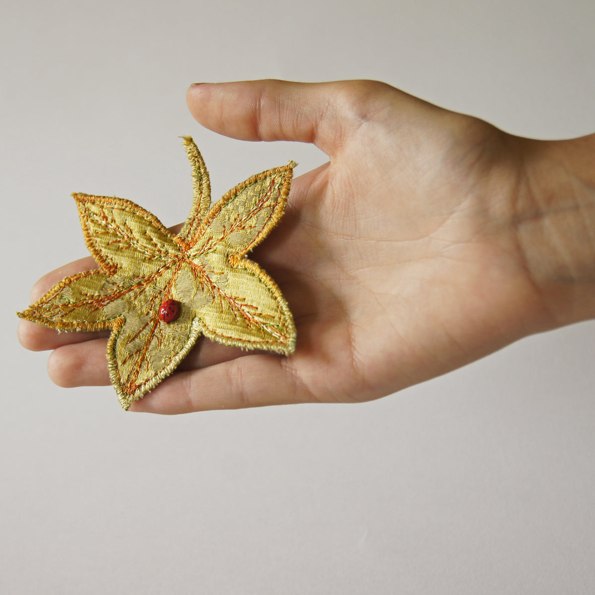 Textile Sweetgum Leaves Hair Clips
