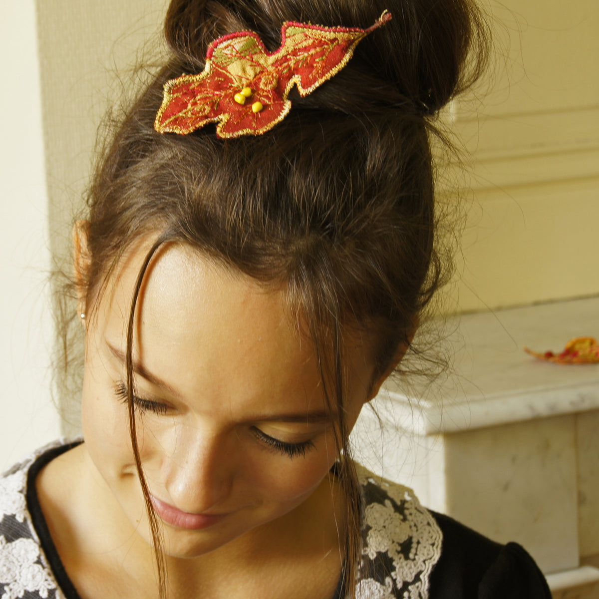 Oak Leaf Hair Clips Autumn Botanical Accessory