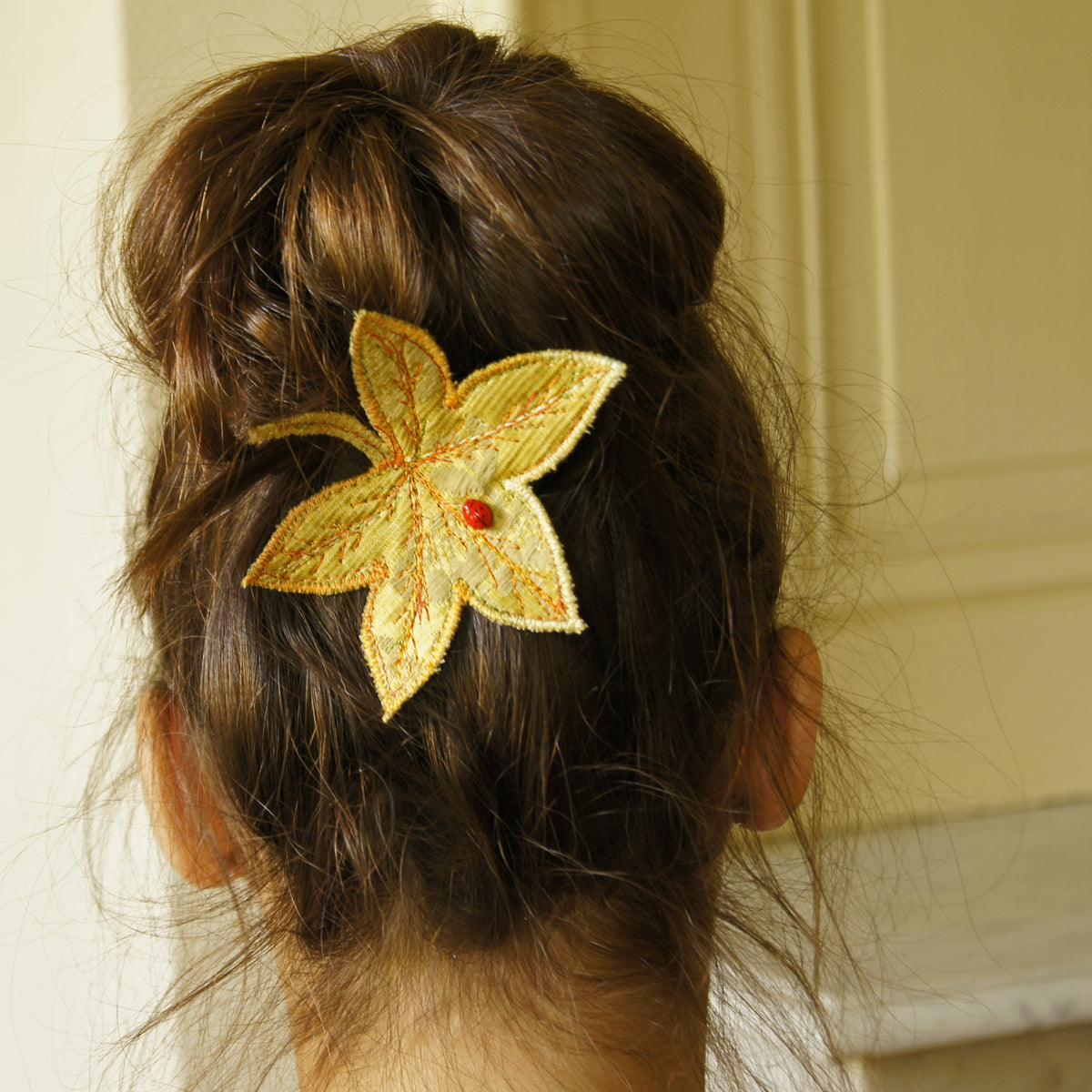 Textile Sweetgum Leaves Hair Clips