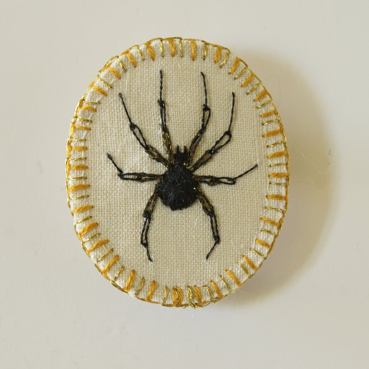 Arachnid Brooch Hand Embroidered Spider Pin Arachnophile Jewelry