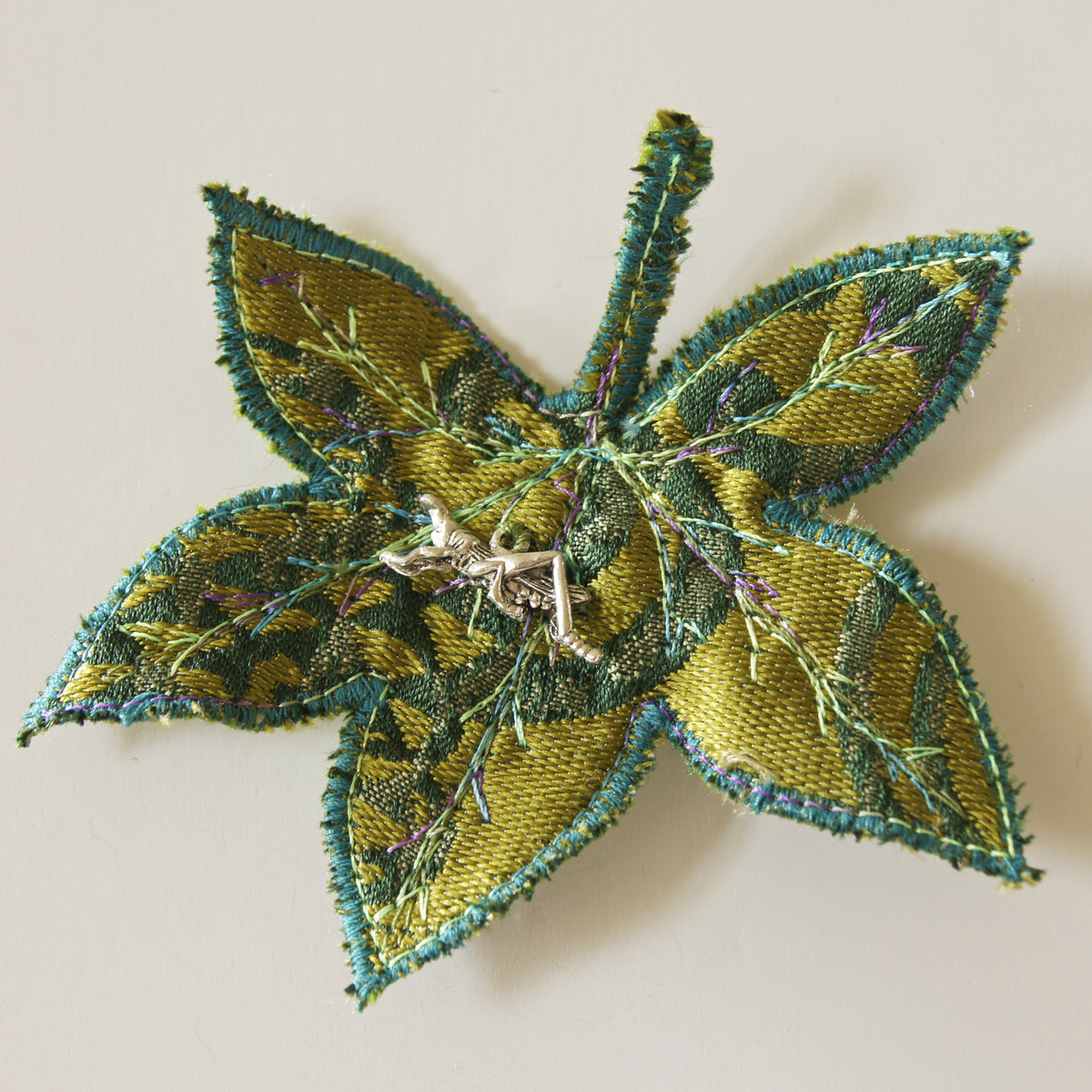 Textile Sweetgum Leaves Hair Clips
