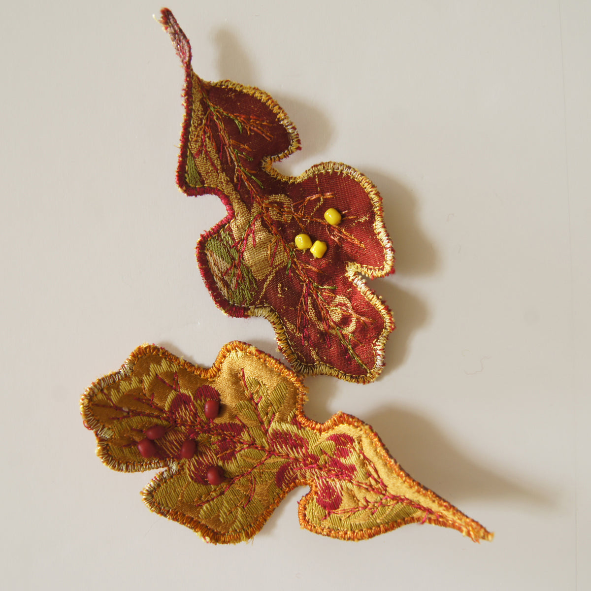Oak Leaf Hair Clips Autumn Botanical Accessory