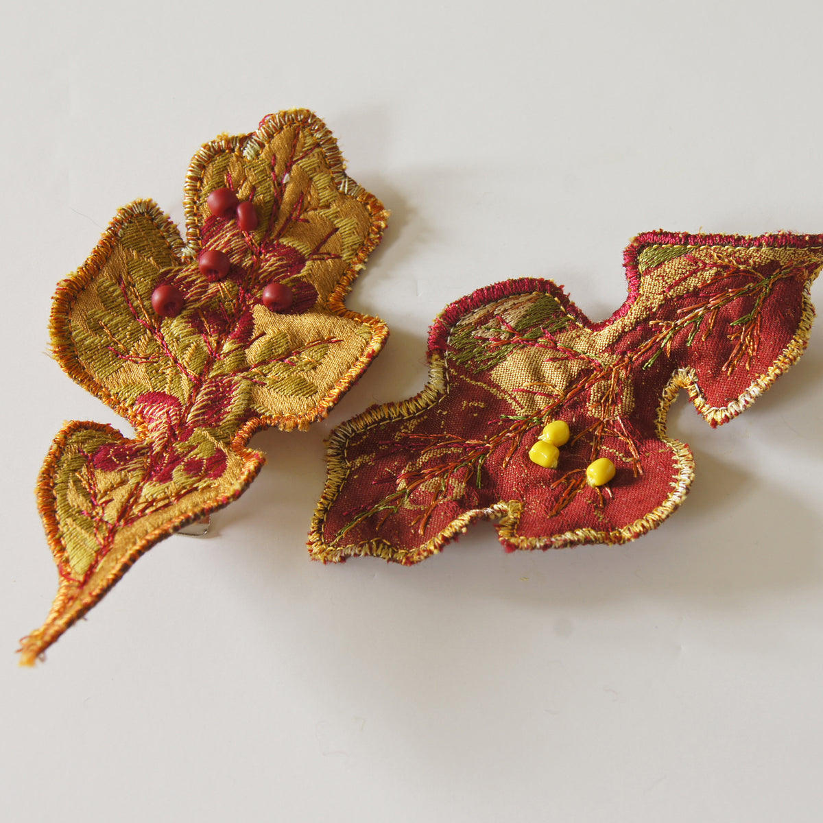 Oak Leaf Hair Clips Autumn Botanical Accessory