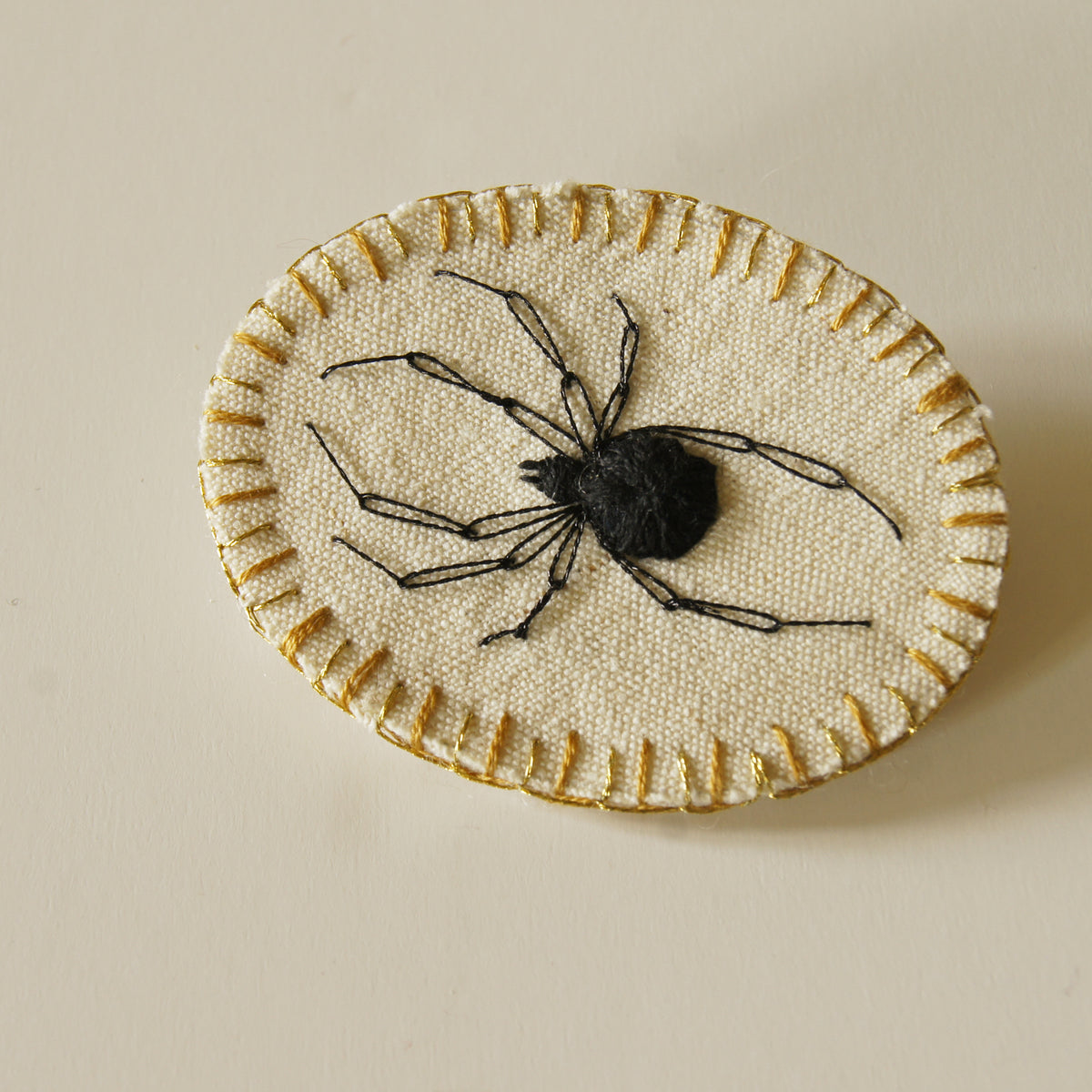 Black Widow Spider Pin Embroidered Jewelry for Arachnophiles