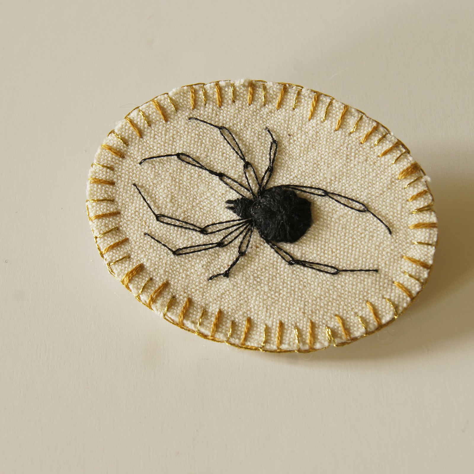 Black Widow Spider Pin Embroidered Jewelry for Arachnophiles