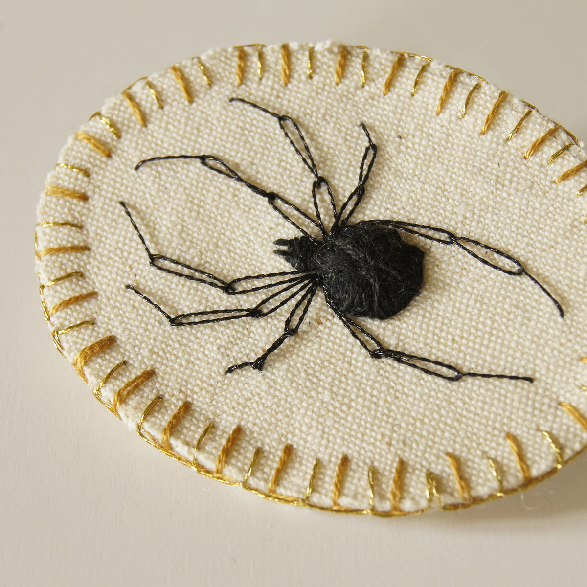 Black Widow Spider Pin Embroidered Jewelry for Arachnophiles