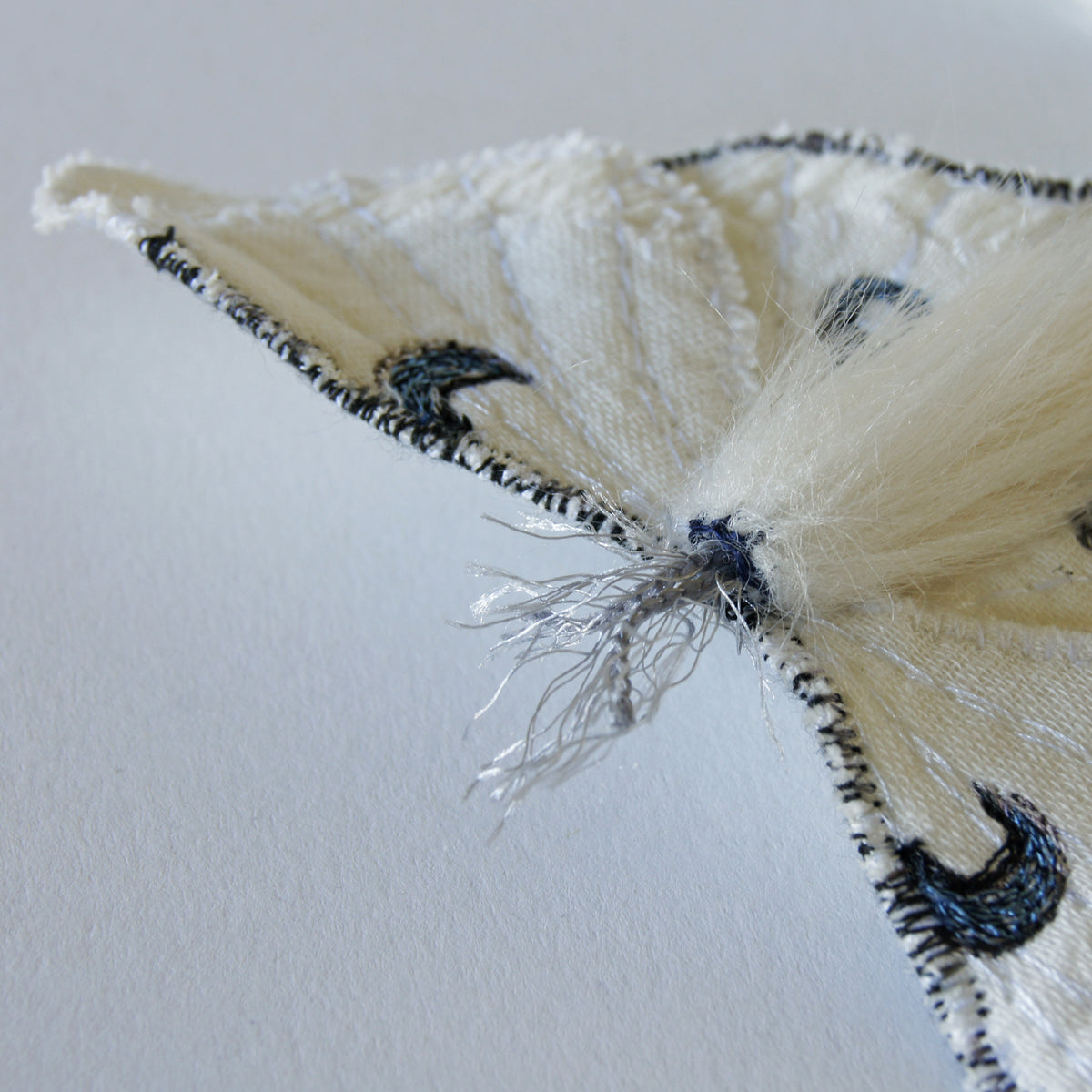 White Luna Moth Brooch Created in Collaboration with Nuit Clothing Atelier