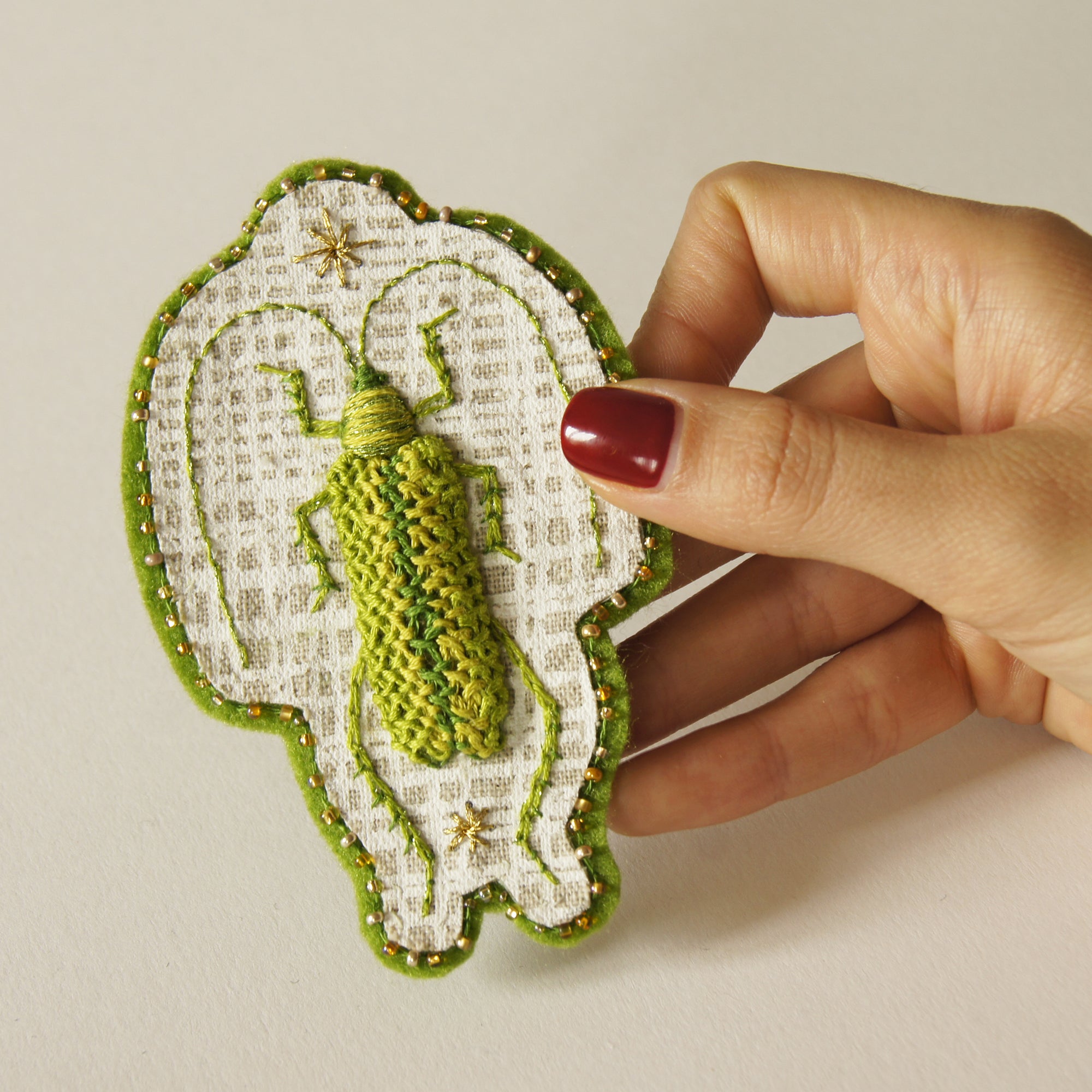 Chartreuse Longhorn Beetle Sew-On Patch