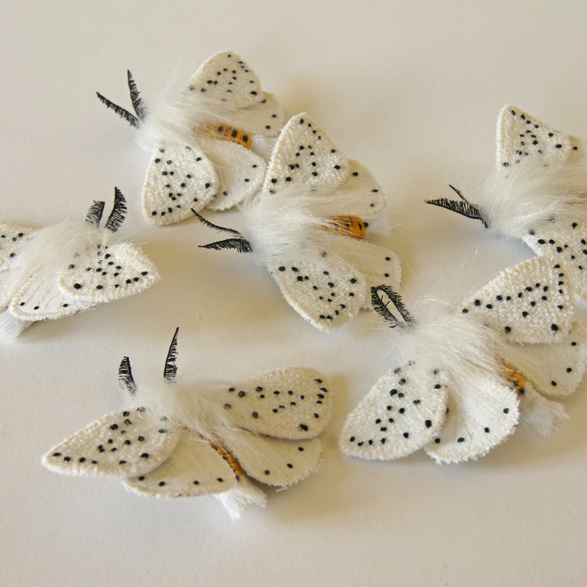 White Ermine Moth Brooch Spilosoma lubricipeda