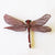 Fiber Art Dragonfly hair fork or brooch red and brown