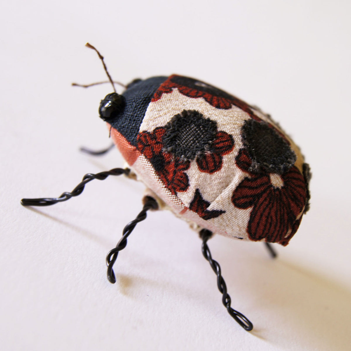 Ladybird Ladybug Beetle vintage silk soft sculpture