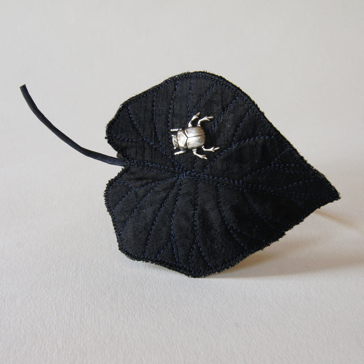 Black silk colocasia leaf headband